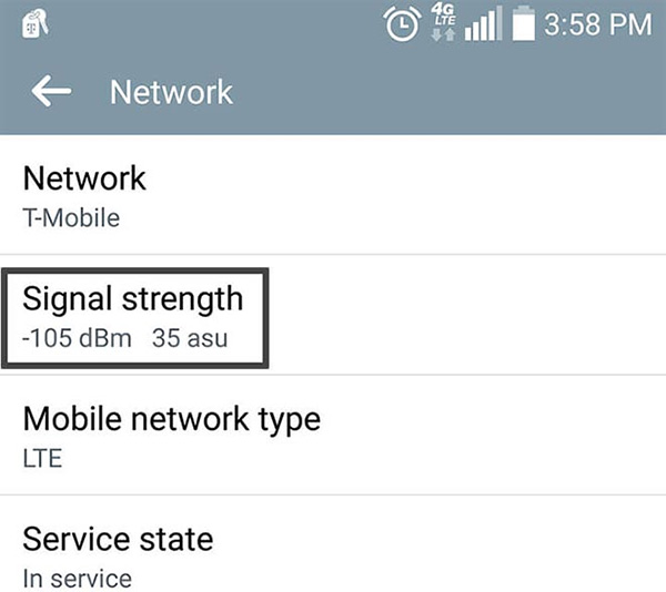 Kiểm tra sóng điện thoại Android